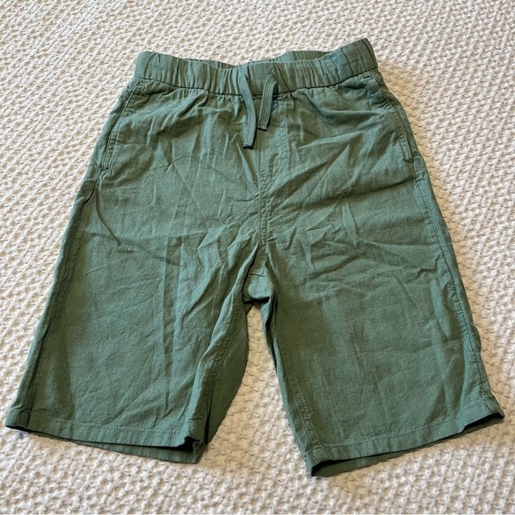 H&M Boys Green Linen Blend Long Shorts Size 10 - Picture 1 of 3